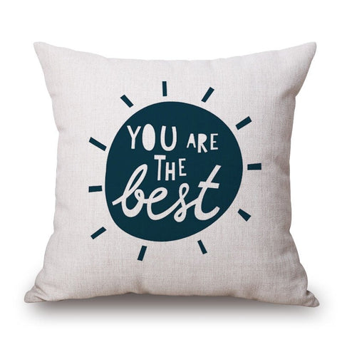 Cushions & Decorative Pillows You Are The Best Print On Blue Sun Cotton Linen Pillow Cover