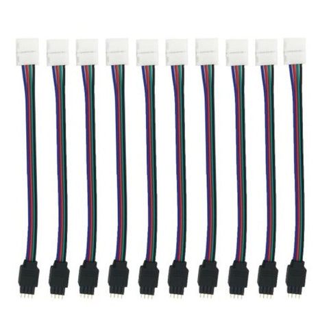 Wire & Cable Connectors 10 Pcs 4 Pin 10Mm Connector Wire Male Cable For Smd 5050 Non Waterproof Rgb Led Strip