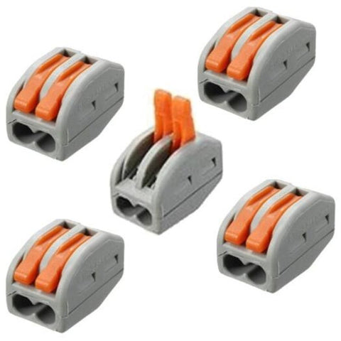 Wire & Cable Connectors 2 / 3 5 Pins Et25 32A Spring Terminal Block Electric Cable Wire Connector 5Pcs Gray Cloud 2Pin