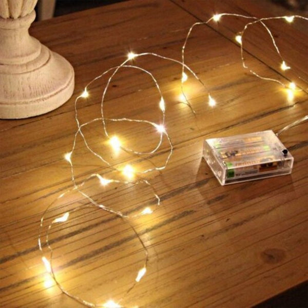 String Lights 3M Led String Lamp Small Aa Battery Box Copper Wire Warm White