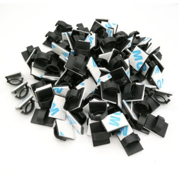 Cable Ties & Organisers 50 / 100 Pieces Of Adhesive Cable Clips Wire For Car Office And Home Black Pcs