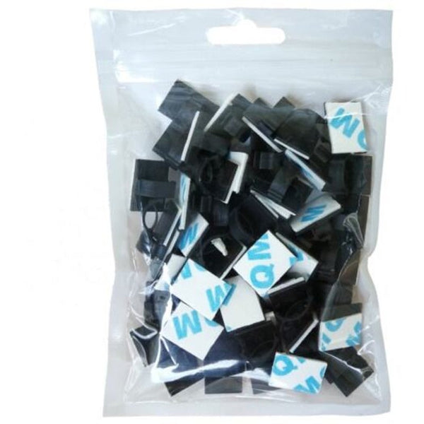 Cable Ties & Organisers 50 / 100 Pieces Of Adhesive Cable Clips Wire For Car Office And Home Black Pcs