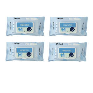 Dog Grooming Zodiac Unscented Pet Wipes 100 Pcs/Bag X4